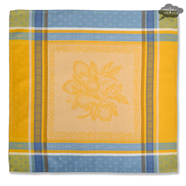 Now Designs Jacquard Tea Towel 100% Cotton, Lemons, Yellow, Blue 18x28”