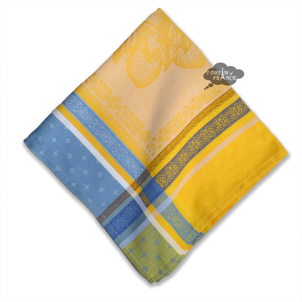 Now Designs Jacquard Tea Towel 100% Cotton, Lemons, Yellow, Blue 18x28”