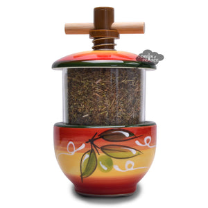 Ceramic Mill with Herbes de Provence - Olives Red