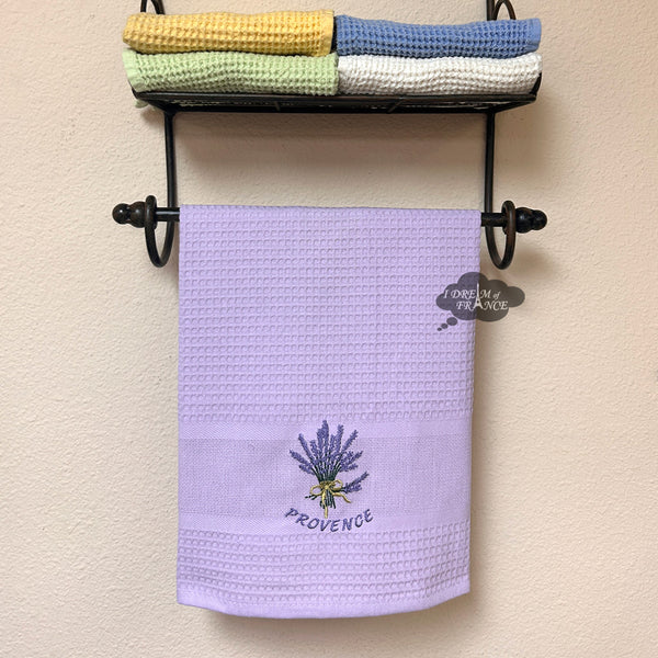 Provence Window Lilac Waffle-Weave Kitchen Towel by Coton Blanc