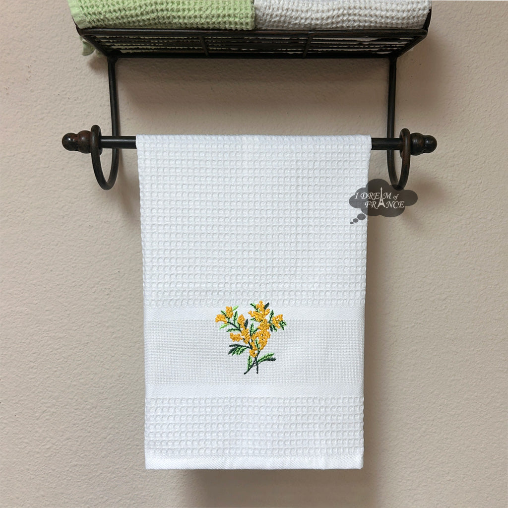 White Waffle Weave Cotton Hand Towel
