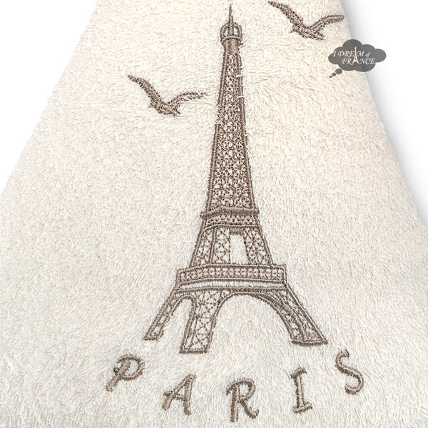 Round Terry Hand Towel Olives & Cicadas Cream by Coton Blanc - I Dream of  France