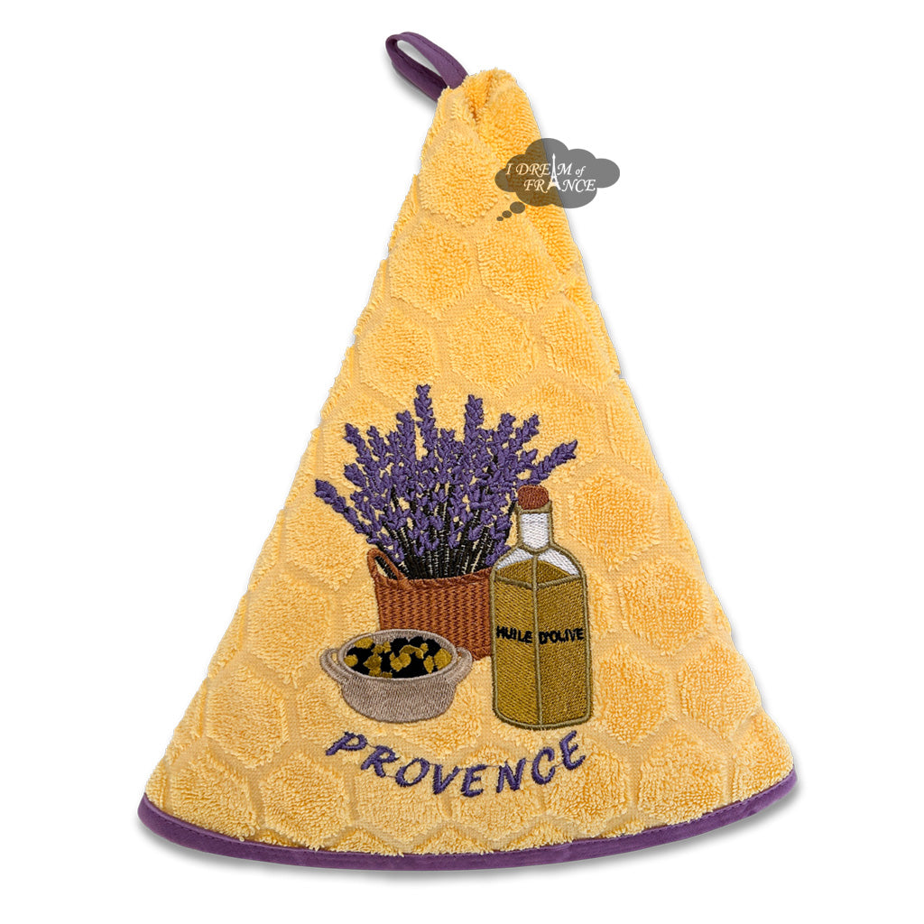 Round Terry Hand Towel Olives & Cicadas Cream by Coton Blanc - I Dream of  France