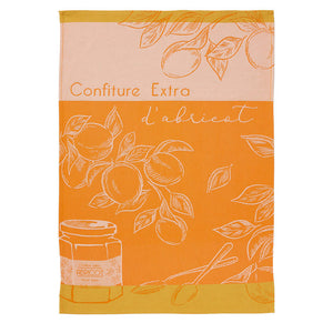 Delices d'Abricot (Apricot Delights) French Jacquard Cotton Dish Towel by Coucke