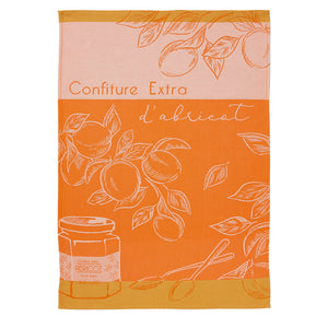 Delices d'Abricot (Apricot Delights) French Jacquard Cotton Dish Towel by Coucke