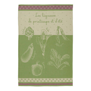 Spring Vegetable Garden (Potager de Printemps) French Jacquard Cotton Dish Towel by Coucke (Copy)