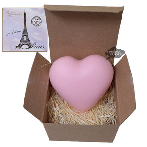 La Lavande Tea Rose Heart Soap in Paris Eiffel Stamp Tower Kraft Box