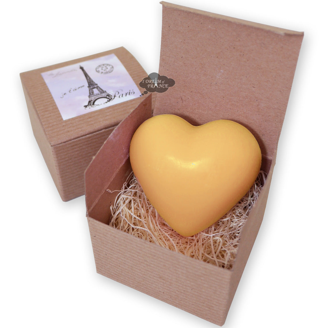 La Lavande Lemongrass Heart Soap in Lavender Kraft Box
