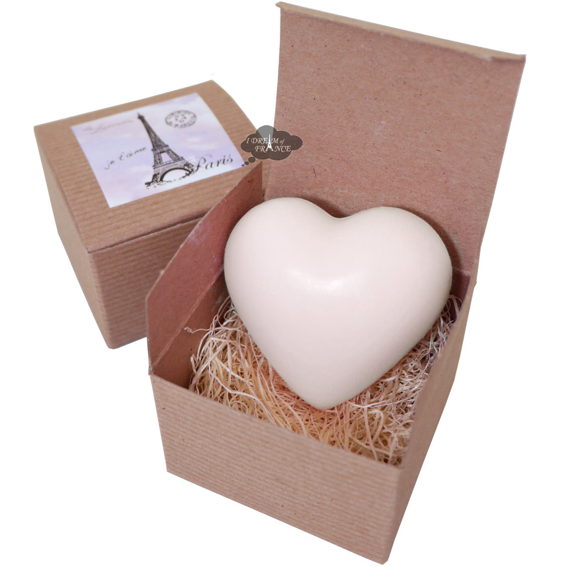La Lavande French Tulip Heart Soap in Lavender Kraft Box