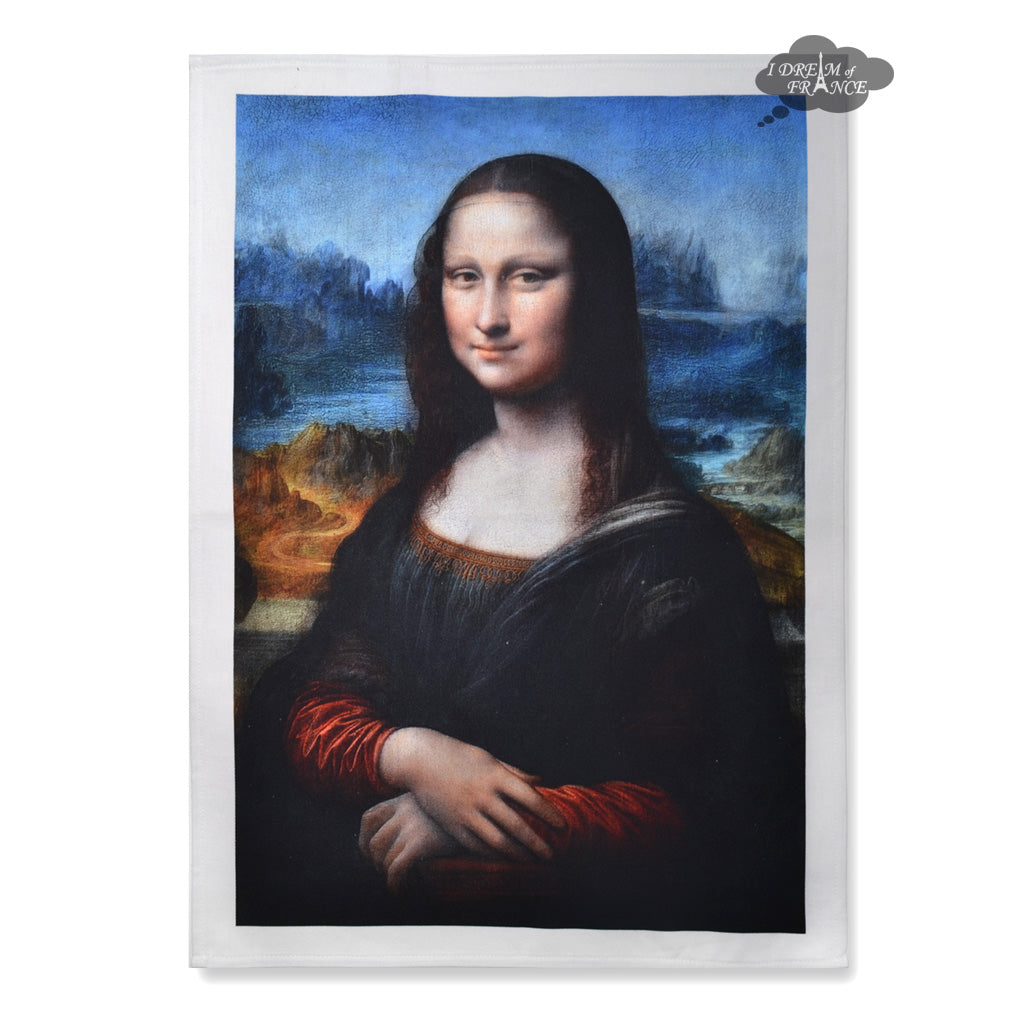 Mona Lisa by Leonardo Da Vinci French Cotton Kitchen Towel by L.R. Creations