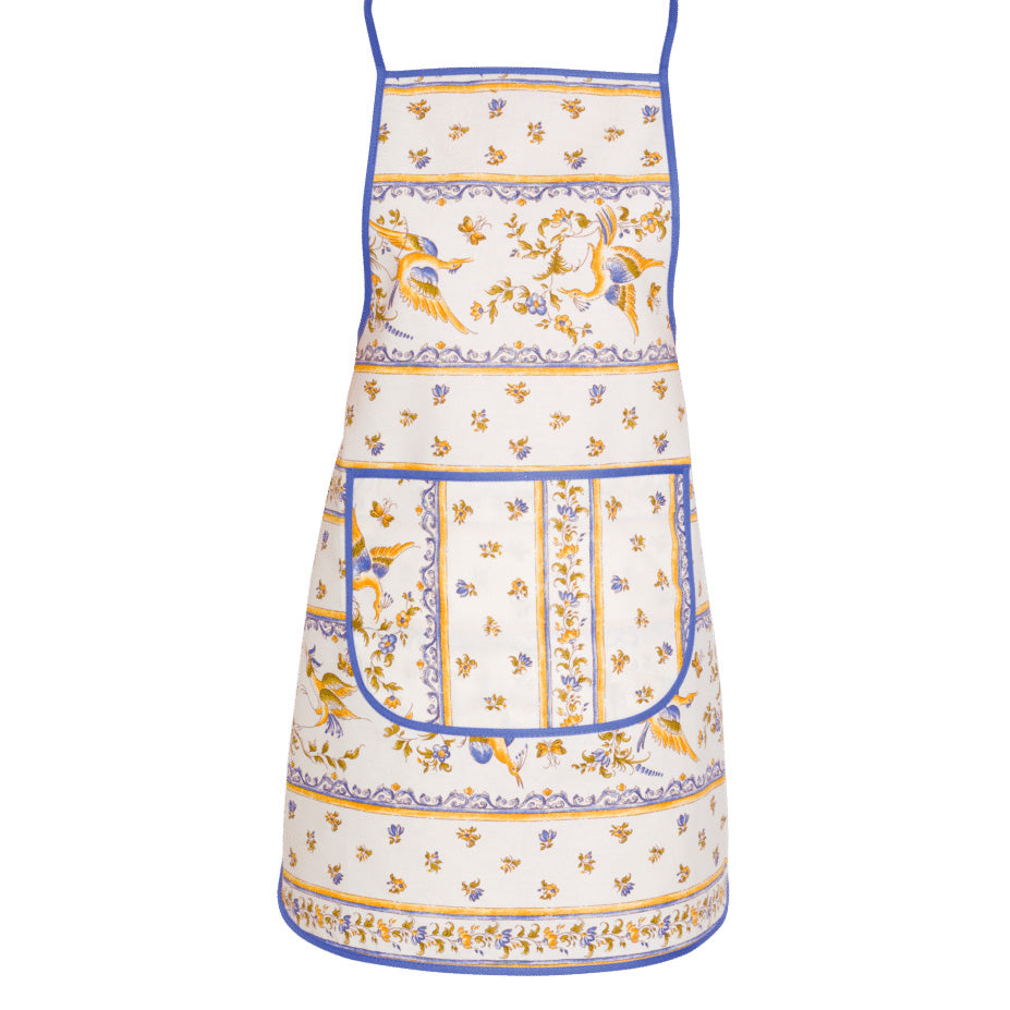 Moustiers Blue & Cream Kitchen Apron by Tissus Toselli