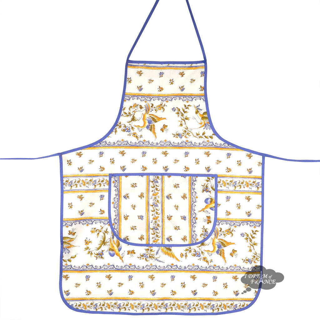 Moustiers Blue & Cream Kitchen Apron by Tissus Toselli