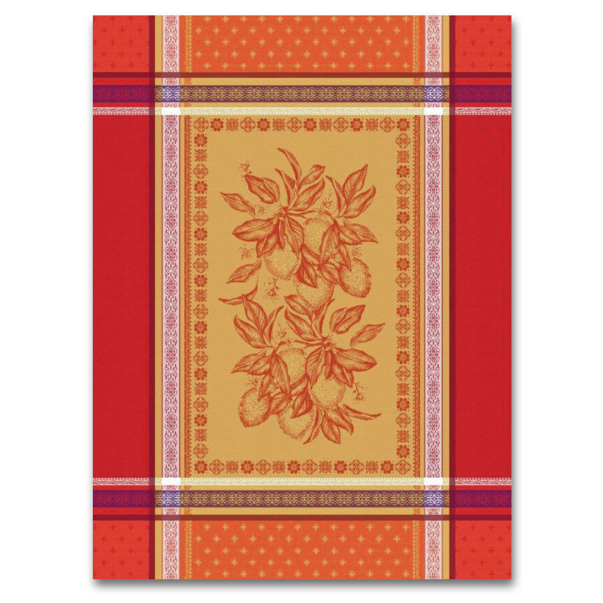Christmas Spirit Red & Gray French Jacquard Cotton Dish Towel by Marat - I  Dream of France