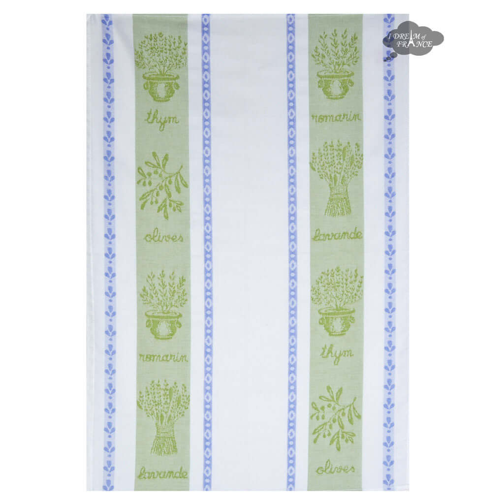 Coucke French Jacquard Cotton Kitchen Dish Towel French Table Collection, Lavande PJ, 20inches by 30inches, Lavender