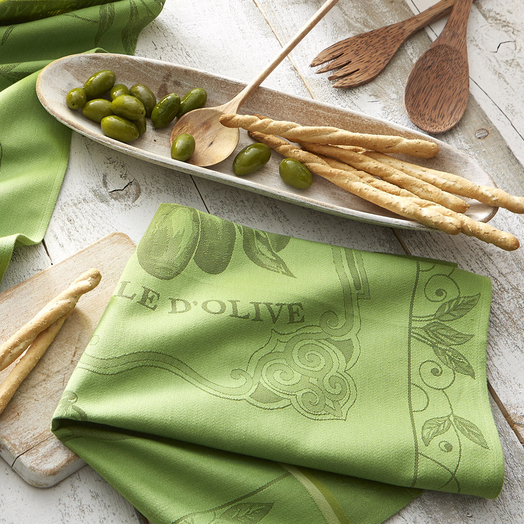 Chef Turkish Kitchen Towel Set of 2 - Olive and Linen