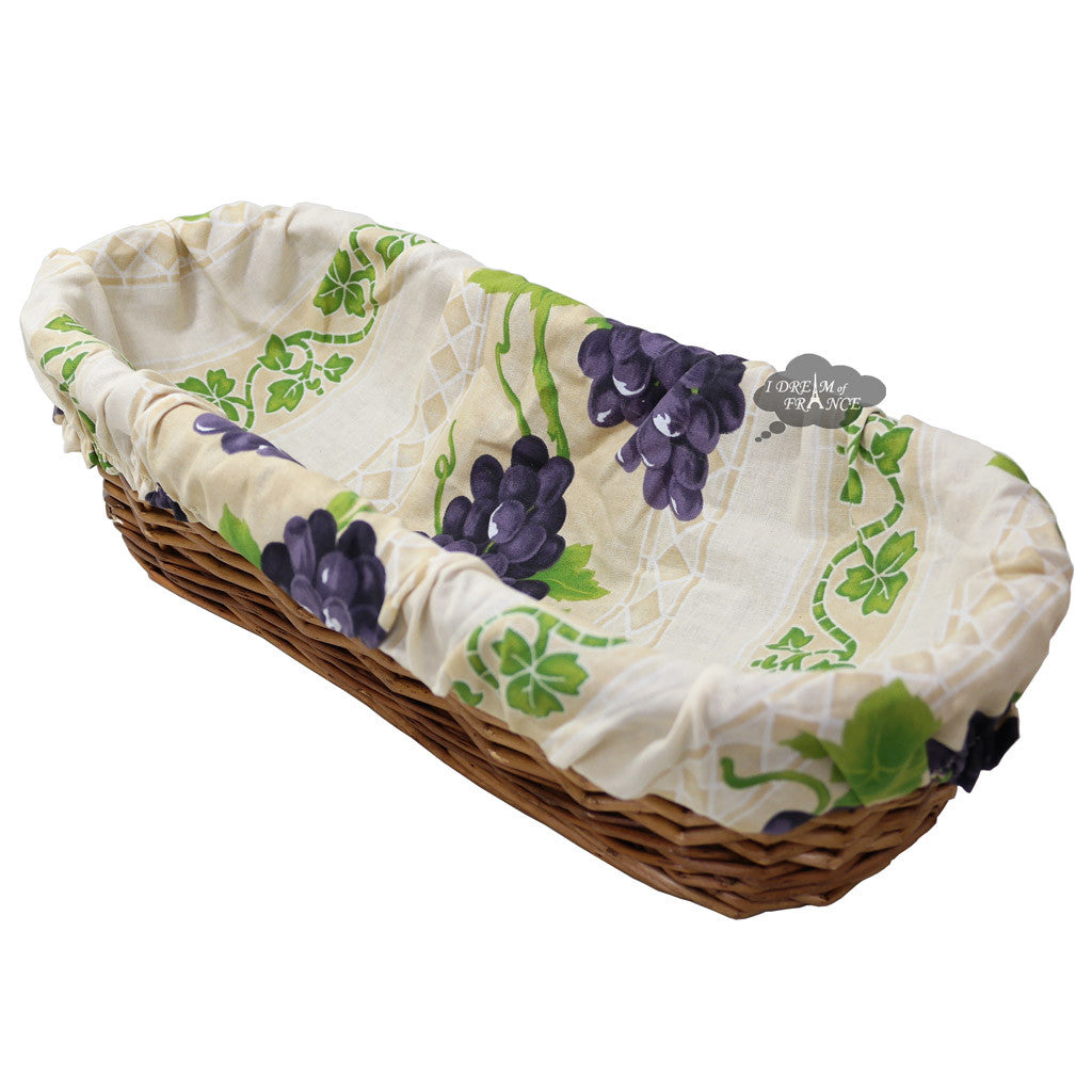 French Linen Bread Basket, White Stripe — etúHOME