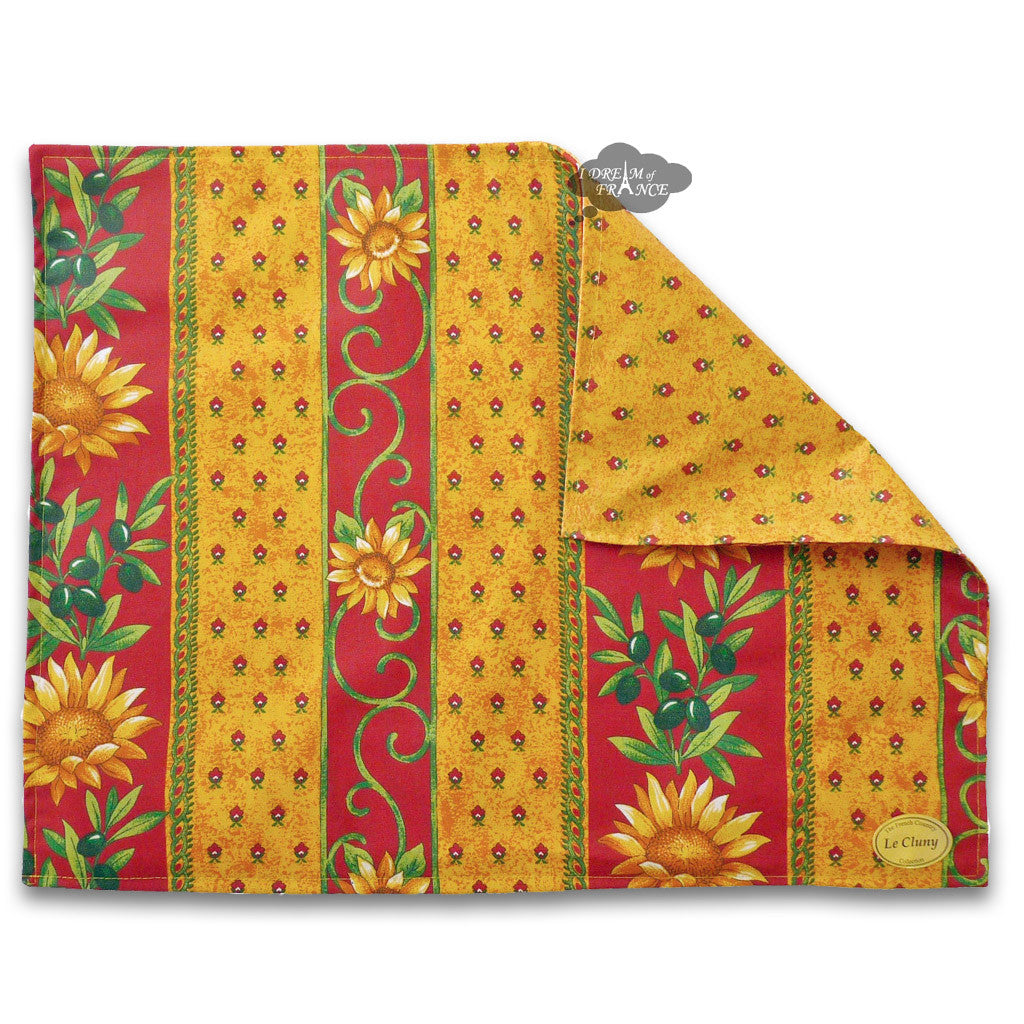 Tournesol Red/Yellow French Provencal Polyester Tablecloth - 59x94