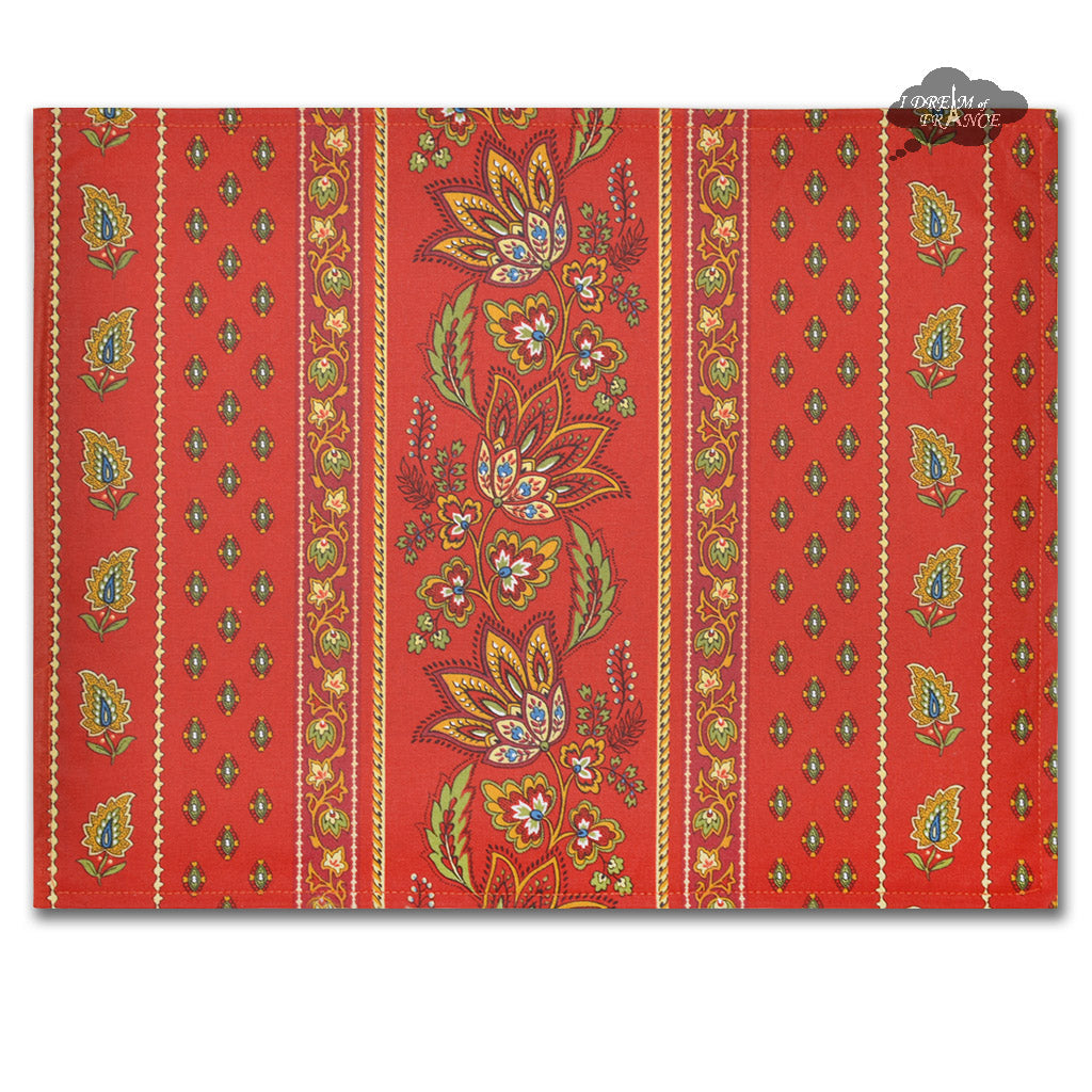 Calisson Red Acrylic-Coated Cotton Quilted Placemats by Tissus Toselli - I  Dream of France