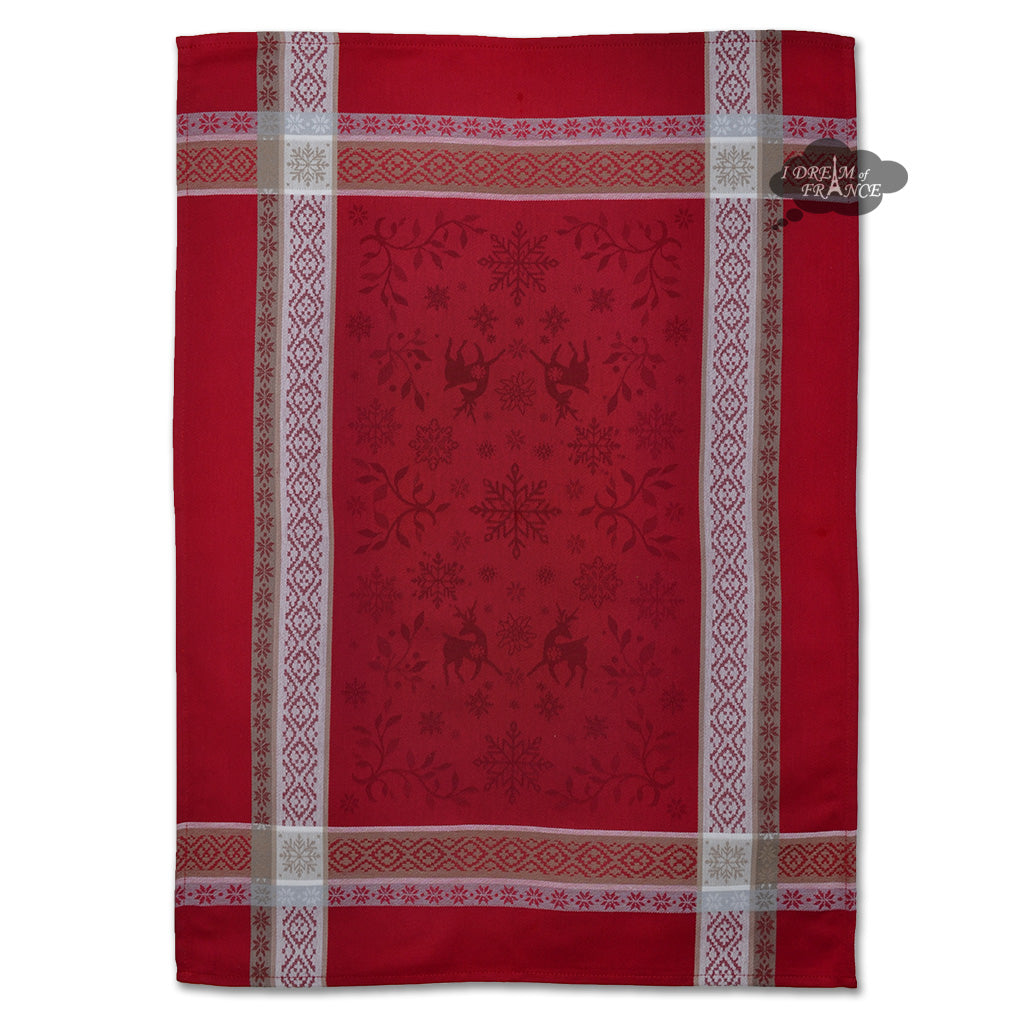 Tea Towel and Swedish Dishcloth Forest Red - Kreatelier
