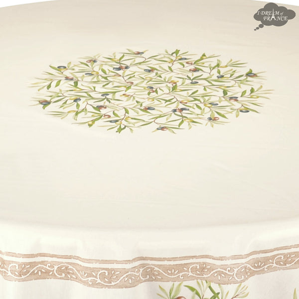 Paris Toile Round Tablecloth - Les Environs De Paris by peacoquettedesigns - Cream selling Beige Rust Cotton Sateen Circle Tablecloth by Spoonflower