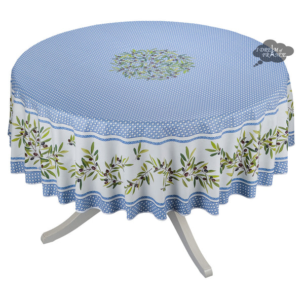 Serviette de table en coton Coucke uni bleu cyclades